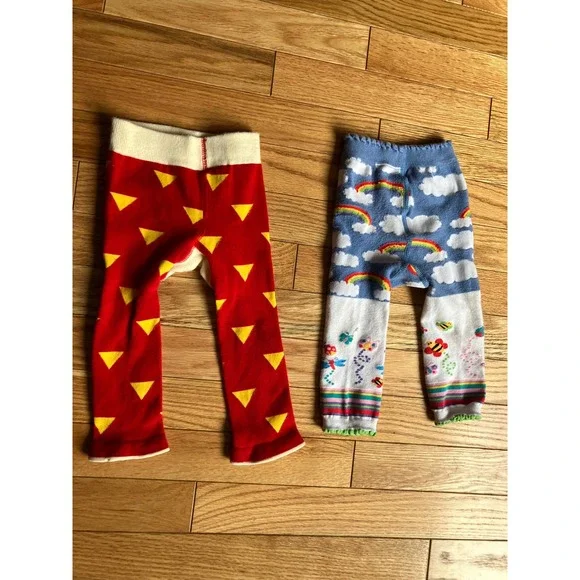 Girls stretch rainbows clouds tight leggings 6-12 mos - Picture 4 of 4
